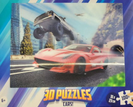 Puzzle « Voitures rouge et noire – 3D »